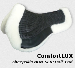 English Saddle Pads - ComfortLUX NON-SLIP Half-Pad with Sheepskin Trim