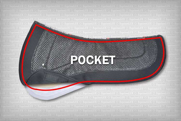 English saddle pads - REVERSIBLE half pad - non-slip Dressage half pad with pockets for shims