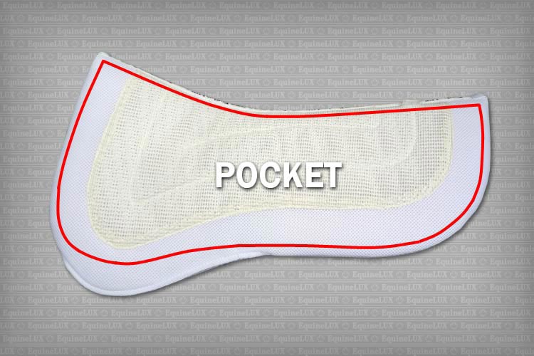 English saddle pads - REVERSIBLE half pad - non-slip Dressage half pad with POCKETS for shims