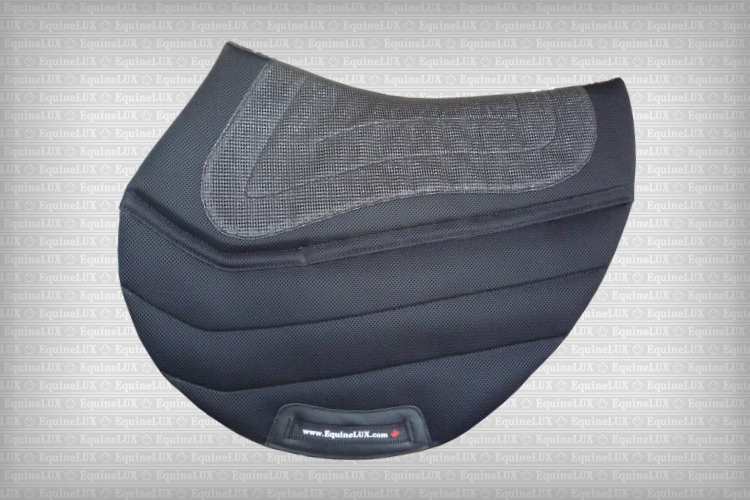 Contoured English saddle pads - SHOCK-ABSORBING non-slip Eventing / Cross-Country saddle pad with pockets for shims, cotton lining, leather reinforcements