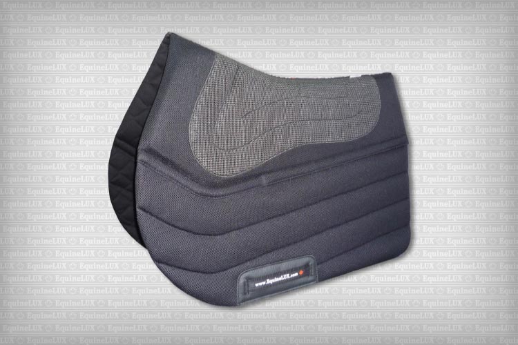SHOCK-REDUCING non-slip Jumper saddle pad with pockets for shims, cotton lining, leather reinforcements