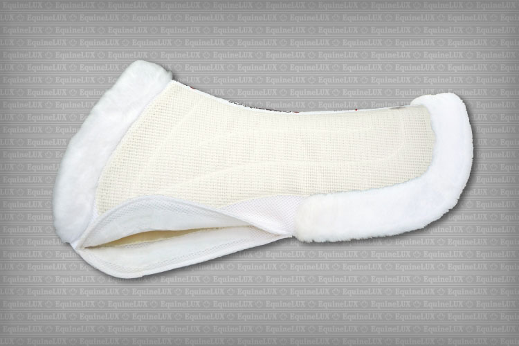 English saddle pads - non-slip Jumper half pad with pockets for shims, fleece pommel roll and cantle roll