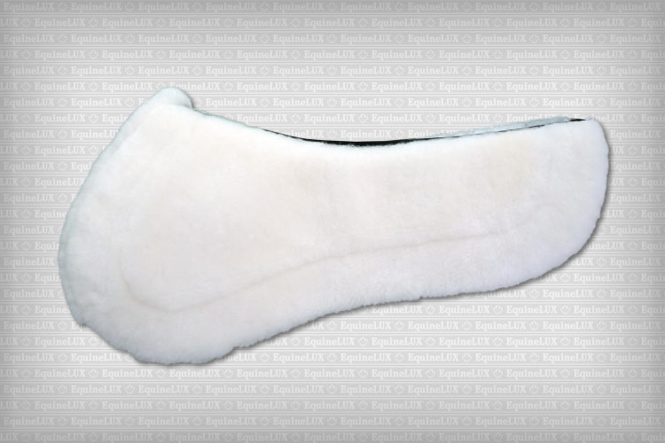 English saddle pads - Dressage half pad with sheepskin lining, sheepskin pommel roll and cantle roll