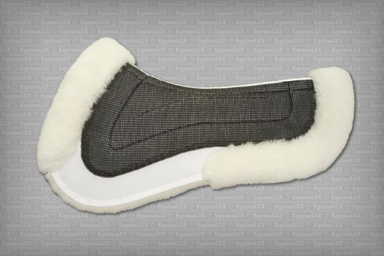 English saddle pads - Jumper half pad with sheepskin lining, sheepskin pommel roll and cantle roll