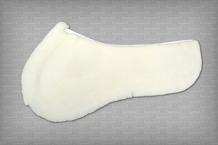English saddle pads - ComfortLUX Jumper half pad with pockets for correction shims, sheepskin lining, and sheepskin pommel roll