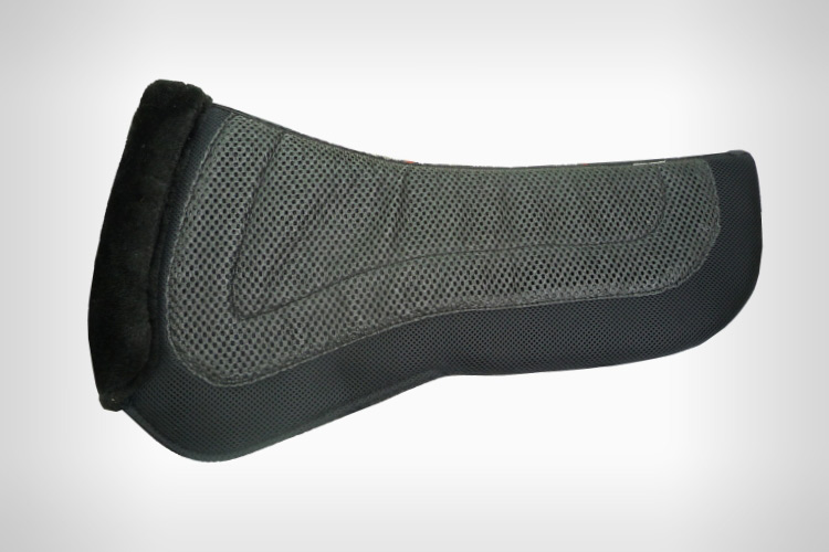 Non-slip Dressage half pad with synthetic fleece pommel roll and pockets for shims