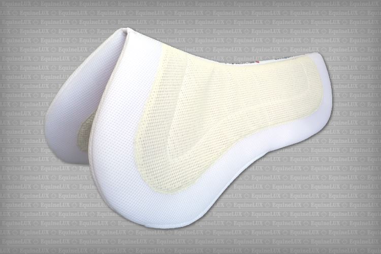 WHITE non-slip reversible half pad with pockets for shims | Show-Jumping